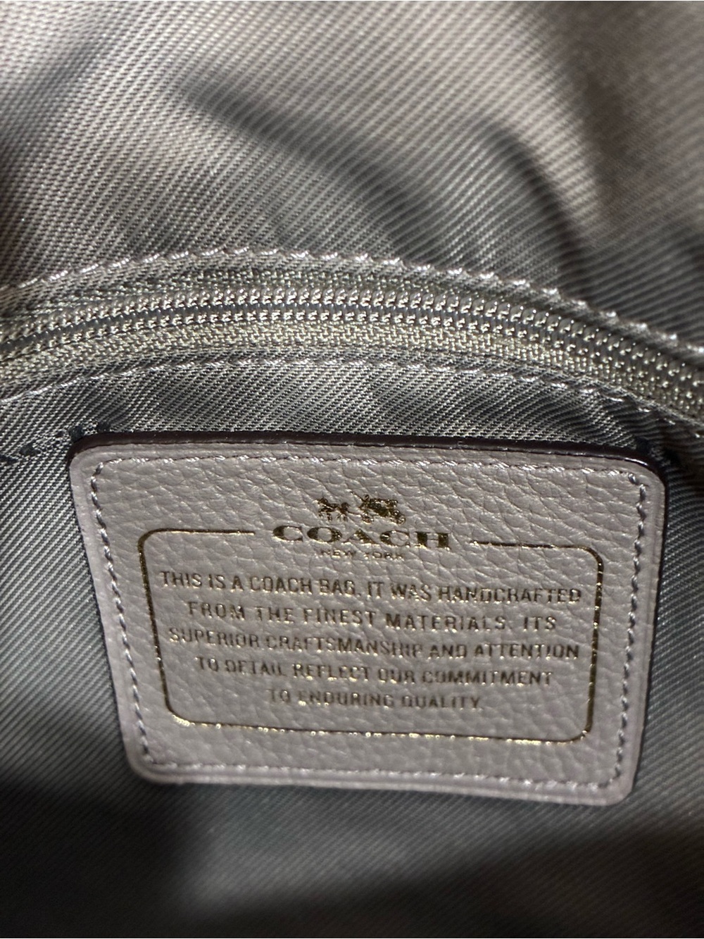 Coach Pebbled Leather Satchel in Dove Gray - Picture 9 of 13